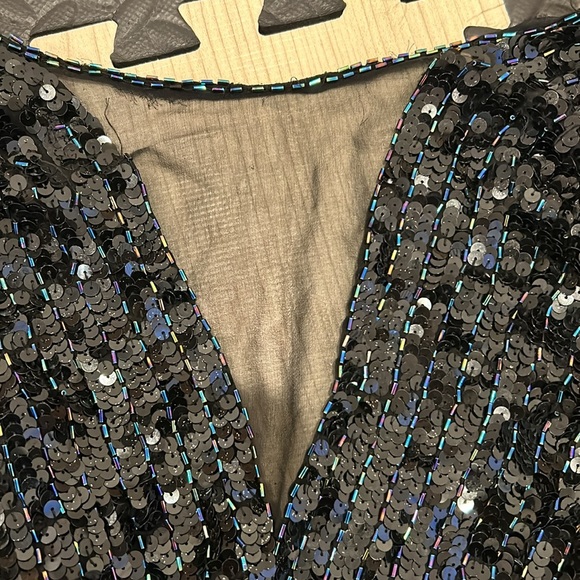 beaded and sequence black dress with lots of detailing - Picture 15 of 15